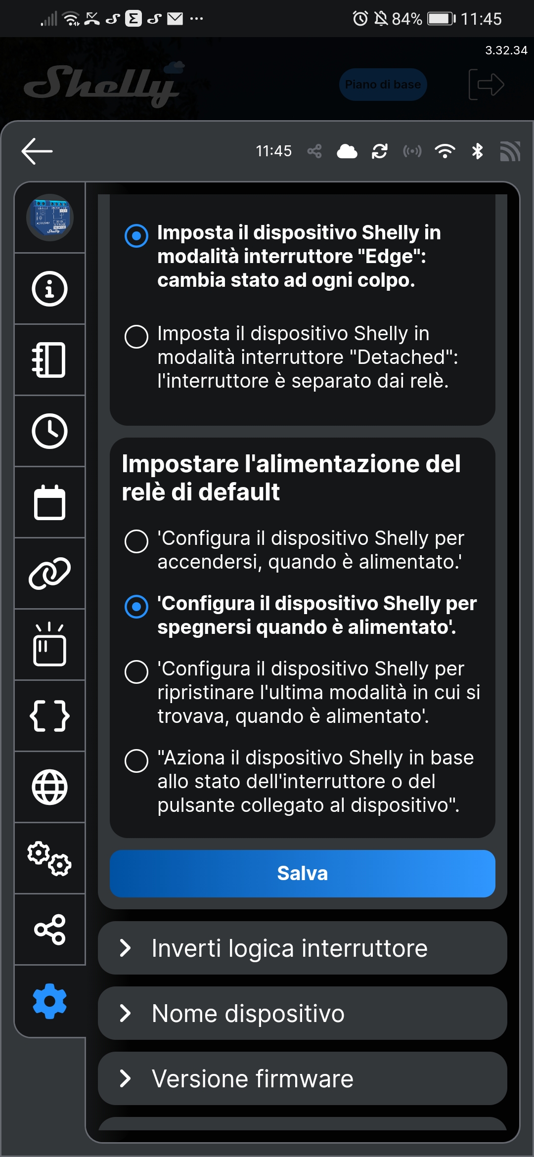 Shelly 166841 Plus 1 Bluetooth Wi-Fi Smart Switch Guida per l'utente